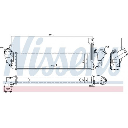 Intercooler. Compressor intercooler RENAULT KANGOO KANGOO EXPRESS 1.5D 06.05- RENAULT KANGOO Express (FC0/1_), 08.1997 - Nissens 96198