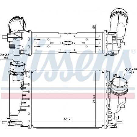 Intercooler. Intercooler de compressor RENAULT ESPACE V GRAND SCENIC IV MEGANE IV SCENIC IV TALISMAN 1.6-1.6D-1.8 02.15- RENAULT ESPACE V (JR_), Dubita, 02.2015 - Nissens 961429