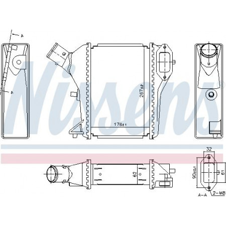 Interkoeler. Intercoolercompressor HONDA CR-V IV 1.6D 02.15- HONDA CR-V IV (RM_), Crossover, 01.2012 - Nissens 961423