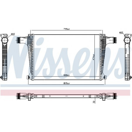 Interkoeler. Intercoolercompressor AUDI Q7 VW TOUAREG 2.0-3.0D-3.0DH 01.15- VW TOUAREG (CR7), Crossover, 11.2017 - Nissens 961470
