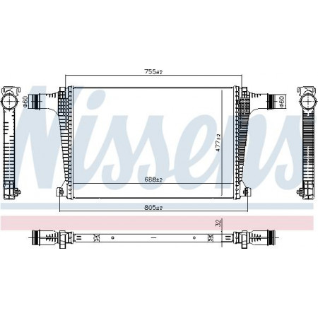 Intercooler. Intercooler compressor AUDI Q7 Q8 VW TOUAREG 3.0D-3.0DH 11.17- Nissens 961594