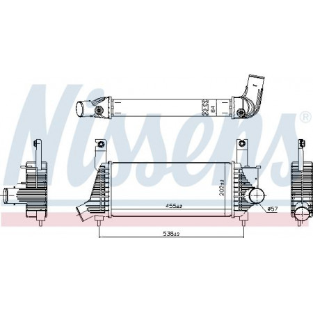 Intercooler. Compressore intercooler NISSAN NP300 NAVARA PATHFINDER III 2.5D 01.05- Nissens 961593