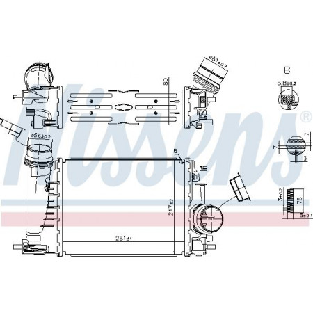 Intercooler. compresor Intercooler NISSAN QASHQAI II 1.3 08.18- NISSAN QASHQAI II (J11, J11_), Crossover, 11.2013 - Nissens 961584