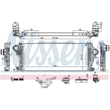 Interkoeler. Intercoolercompressor OPEL INSIGNIA B INSIGNIA B COUNTRY INSIGNIA B GRAND SPORT 1.5-2.0D 03.17- OPEL INSIGNIA B Country Tourer (Z18), Kombi, 06.2017 - Nissens 961534