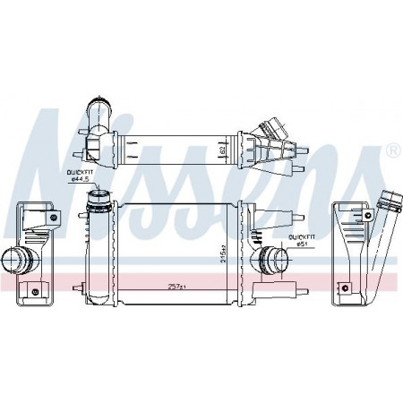Intercooler. compresor Intercooler NISSAN JUKE PULSAR 1.2 05.14- NISSAN PULSAR (C13), Hatchback, 08.2012 - Nissens 96153