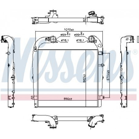 Intercooler. Compressore Intercooler SCANIA PGRT DC13.05-DT16.08 03.04- Nissens 961154