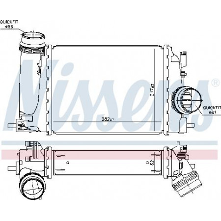 Intercooler. Intercooler compressor NISSAN QASHQAI II X-TRAIL III RENAULT GRAND SCENIC IV KADJAR MEGANE IV SCENIC IV TALISM RENAULT GRAND SCENIC IV (R9_), Dubita, 09.2016 - Nissens 961120