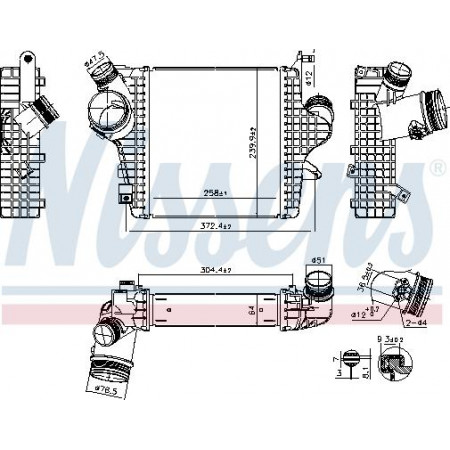 Luftkühlereinlass Ladeluftkühler AUDI Q7 Q8 VW TOUAREG 3.0-3.0H 02.18- Nissens 961304