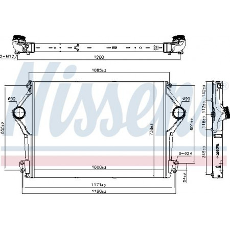 Ladeluftkühler. EURO 6 Ladeluftkühlerkompressor passt. SCANIA LPGRS DC09.119-OC13.101 09.16- SCANIA L,P,G,R,S - Serie (N323), Sattelauflieger, 08.2016 - Nissens 961262