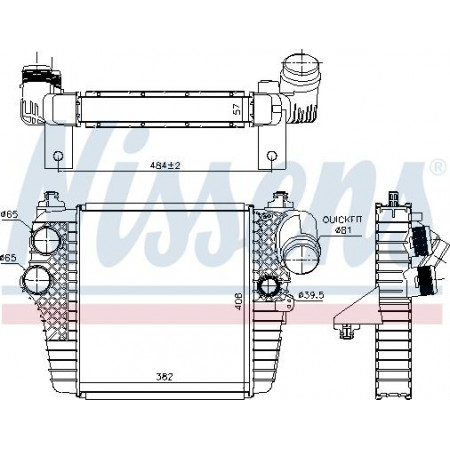 Refroidisseur intermédiaire. compresseur Intercooler FORD USA F-150 3.5 09.10- FORD USA F-150 (F150), Équipement de levage d'équipage, 09.2008 - Nissens 961204