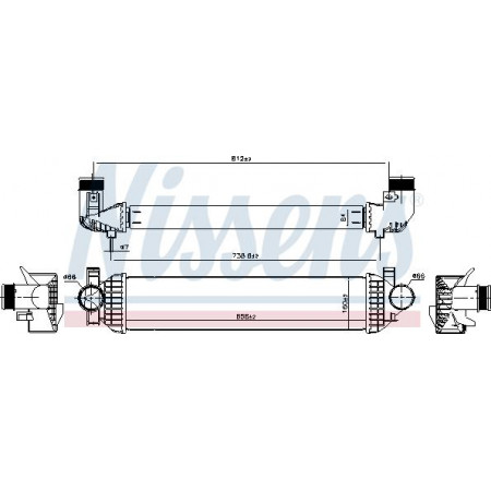 Intercooler. Intercooler compressor FORD C-MAX II FOCUS III GRAND C-MAX KUGA II 2.0-2.0D 02.11- FORD KUGA II, Van, 05.2012 - Nissens 961220