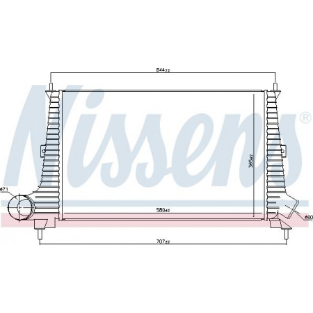 Intercooler. compressore Il dispositivo di raffreddamento dell'aria di mandata è adatto. SAAB 9-5 1.9D-3.0D 09.97-12.09 SAAB 9-5 (YS3E), Touring, 10.1998 - 12.2009 Nissens 96891