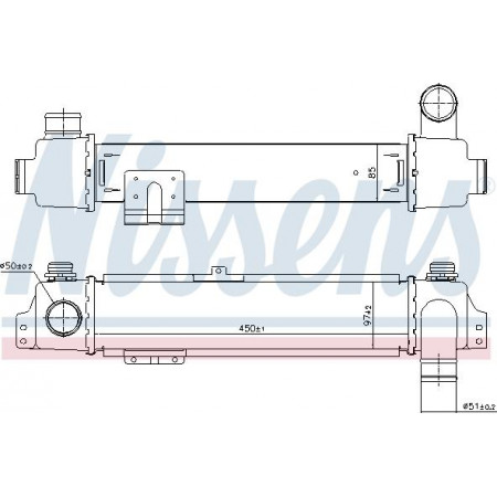 Interkoeler. Intercooler compressor KIA SORENTO I 2.5D 08.02-03.11 KIA SORENTO I (JC), Crossover, 08.2002 - Nissens 96384