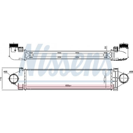 Intercooler. compresor Supply air cooler fits. LAND ROVER FREELANDER 2 2.2D 10.06-10.14 LAND ROVER FREELANDER 2 (L359), Crossover, 10.2006 - 12.2015 Nissens 96383