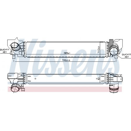 Intercooler. compresor Supply air cooler fits. MINI F55 F56 1.2-1.5 09.13- MINI Cooper III (F55), Hatchback, 09.2013 - Nissens 96379