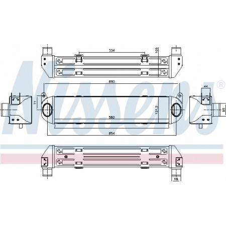 Interkoeler. Intercoolercompressor LAND ROVER DISCOVERY III DISCOVERY IV RANGE ROVER SPORT I 2.7D 07.04-12.18 LAND ROVER DISCOVERY III (L319), Crossover, 07.2004 - 09.2009 Nissens 96243