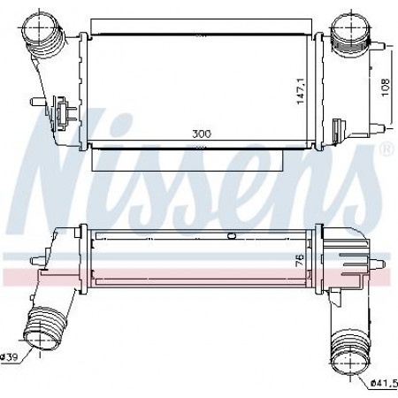 Interkoeler. Intercoolercompressor FORD FIESTA VI 1.0 09.12- FORD FIESTA VI (CB1, CCN), Hatchback, 06.2008 - Nissens 96252