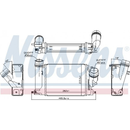 Intercooler. Intercooler compressor NISSAN X-TRAIL III 1.6D 04.14- NISSAN X-TRAIL (T32_), Crossover, 10.2013 - Nissens 96207