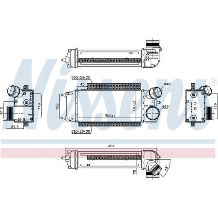 Interkoeler. Intercoolercompressor FORD FIESTA VI 1.6D 06.08- FORD FIESTA VI (JA8), Van, 08.2008 - Nissens 96228