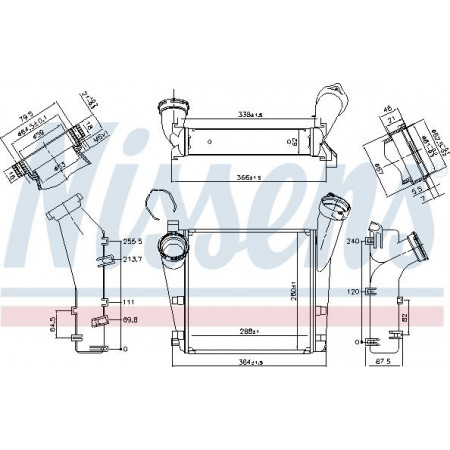 Intercooler. Intercooler compressor PORSCHE CAYENNE 4.8 02.07- PORSCHE CAYENNE (92A), Crossover, 06.2010 - Nissens 96276