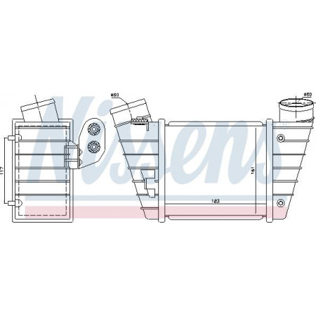 Intercooler. compressor Audi TT refrigerador de ar 98 - 1.8 20V Turbo Benz. M – Aut. A - C - - P - A AUDI A3 (8L1), Hatchback, 09.1996 - 09.2006 Nissens 96746