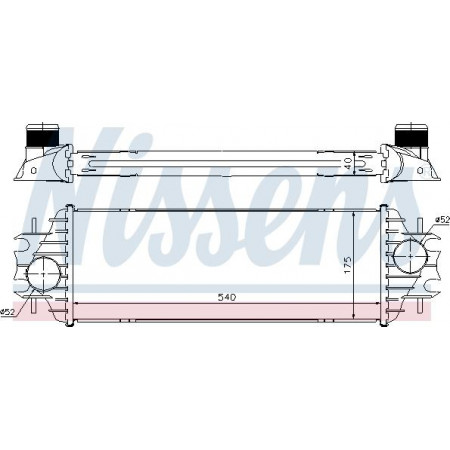 Intercooler. compresor aer rece OPEL VIVARO 01 - 1.9 Diesel DTi MA - C P - A RENAULT TRAFIC II (EL), Cadru de sprijin, 03.2001 - Nissens 96762