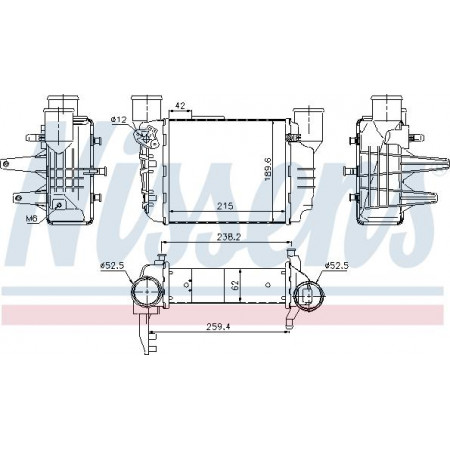 Intercooler. cold air compressor AUDI A 4 - S 4 00 - 1.8 20V Turbo Benz. Aut. A - C J MEX A - A AUDI A4 (8H7, B6, 8HE, B7), Convertible, 01.2002 - 12.2009 Nissens 96709