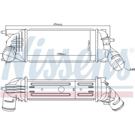 Ladeluftkühler. Ladeluftkühler-Kompressor CITROEN C5 II PEUGEOT 407 1.6D-2.0D 05.04- PEUGEOT 407 SW (6E_), Touring, 05.2004 - 12.2011 Nissens 96719
