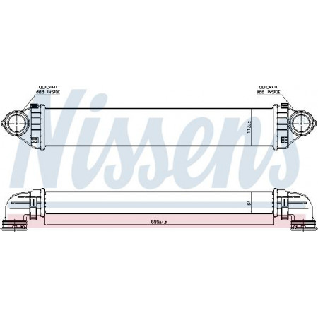 Interkoeler. koeler luchtinlaatcompressor MERCEDES W169 CDI A-04 - MERCEDES-BENZ B-KLASSE (W245), Hatchback, 03.2005 - 11.2011 Nissens 96716