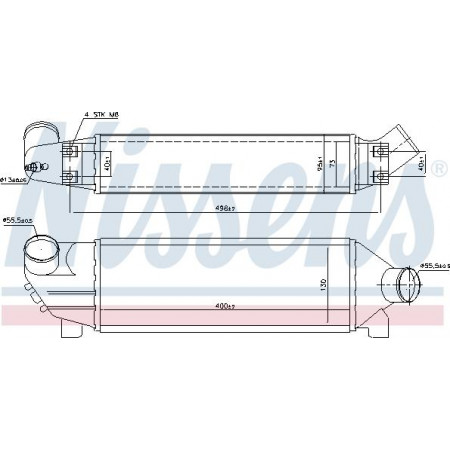 Intercooler. compresor FORD TRANSIT de aer mai rece 00 - 2.4 TDCi 135 CP Diesel M - P - A FORD TRANSIT (FA_), Van, 01.2000 - 05.2006 Nissens 96733