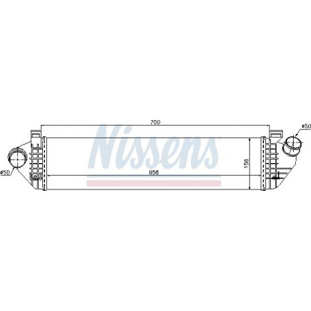 Interkoeler. compressor Inlaat intercooler VOLVO S40-V50 2.0 D 04 - VOLVO C70 II (542), Cabriolet, 03.2006 - 12.2013 Nissens 96721