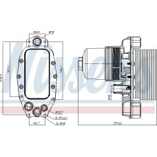 Radiador de óleo. óleo do motor Radiador de óleo com carcaça do filtro de óleo CITROEN C5 III C6 JAGUAR F-PACE XF I XF II XF SPORTBRAKE XJ L LAND ROVER RANGE ROVER SPORT (L494), Crossover, 04.2013 - Nissens 90948