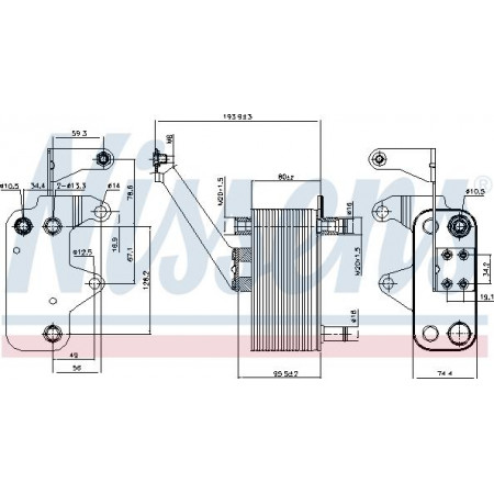 Oil cooling radiator. automatic gearbox Oil radiator fits. LAND ROVER FREELANDER I 2.0D 11.00-10.06 LAND ROVER FREELANDER (L314), Crossover, 02.1998 - 10.2006 Nissens 90952