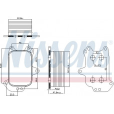 Refroidisseur d'huile. huile moteur Refroidisseur d'huile DS DS 3 DS 4 DS 5 CITROEN BERLINGO BERLINGO MULTISPACE BERLINGO-MINIVAN C3 AIRCROSS I CITROEN C4 SPACETOURER (3D_), Dubita, 04.2018 - Nissens 90966