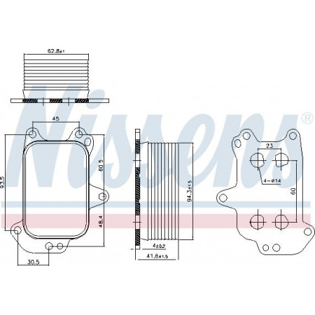 Refroidisseur d'huile. huile moteur Refroidisseur d'huile DS DS 3 DS 4 DS 5 CITROEN BERLINGO BERLINGO MULTISPACE BERLINGO-MINIVAN C3 AIRCROSS I CITROEN BERLINGO (B9), Camionnette/MPV, 04.2008 - Nissens 90966