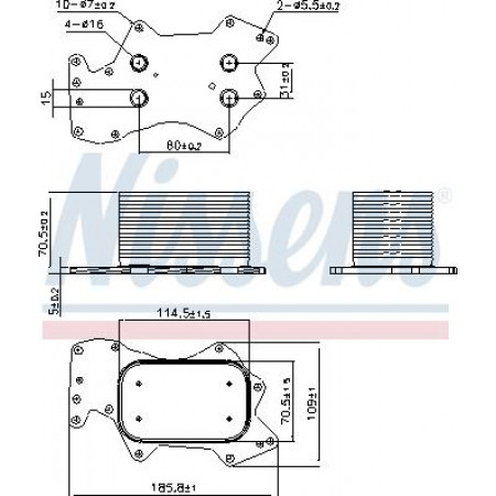 Enfriador de aceite. aceite de motor Enfriador de aceite AUDI A4 B7 A6 ALLROAD C6 A6 C6 A8 D3 Q7 VW PHAETON TOUAREG 2.7D-3.0D 08.03-08.11 AUDI A4 III (8EC, B7), Sedan, 11.2004 - 06.2008 Nissens 90910