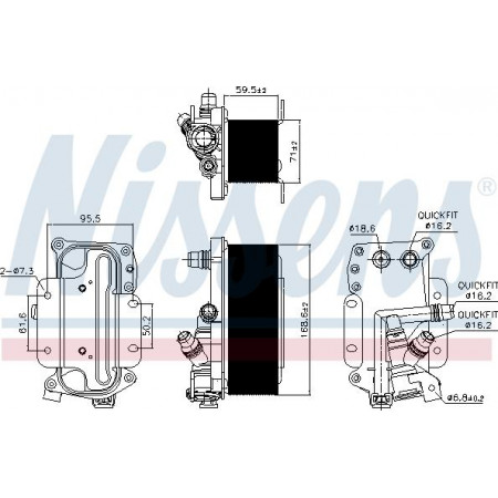 Radiador de refrigeração a óleo. caixa de velocidades automática O refrigerador de óleo se encaixa. BMW 5 F10 5 F11 1.6-2.0 10.10-02.17 BMW 5 Gran Turismo VI (F07), Hatchback, 01.2009 - 02.2017 Nissens 90936