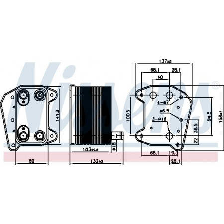 Refroidisseur d'huile. huile moteur Refroidisseur d'huile MERCEDES E T-MODEL S210 E W210 M W163 2.7D-3.2D 07.99-06.05 MERCEDES-BENZ CLASSE M (W163), Crossover, 02.1998 - 07.2005 Nissens 90974