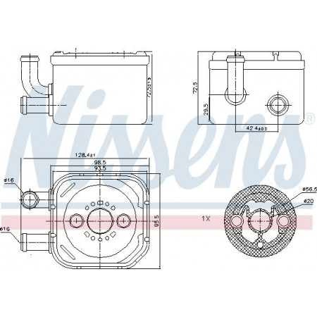 Ölkühler. Motoröl Ölkühler mit einfach zu montierenden Elementen mit Dichtung AUDI A4 B6 A4 B7 A6 C5 A8 D2 ALLROAD C5 SKODA SUPERB AUDI A8 (4D2, 4D8), Limousine, 03.1994 - 12.2005 Nissens 90654