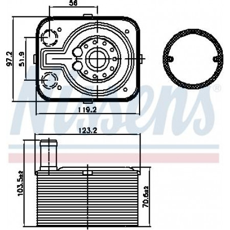 Radiador de óleo. óleo do motor Radiador de óleo com elementos de fácil encaixe com vedação AUDI A2 A3 A4 ALLROAD B8 A4 B5 A4 B6 A4 B7 A4 B8 A5 VW GOLF IV Variant (1J5), Turismo, 05.1999 - 06.2006 Nissens 90655