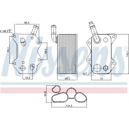 Enfriador de aceite. aceite de motor Enfriador de aceite automático manual AUDI A1 A3 A4 B7 A6 C6 TT SEAT ALTEA ALTEA XL EXEO EXEO ST LEON TOLE VW PASSAT Variant VI (3C5), Turismo, 08.2005 - 11.2011 Nissens 90660