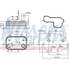 Radiatore dell'olio. olio motore Radiatore olio CITROEN C5 II C5 III C6 C8 C-CROSSER C-CROSSER ENTERPRISE FIAT ULYSSE FORD GALAXY II PEUGEOT 407 SW (6E_), Turismo, 05.2004 - 12.2011 Nissens 90808