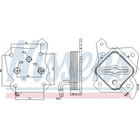 Enfriador de aceite. Aceite de motor Enfriador de aceite encaja automático-manual. SUBARU TREZIA TOYOTA AURIS COROLLA URBAN CRUISER VERSO S YARIS YARIS TOYOTA URBAN CRUISER (_P1_), Hatchback, 07.2007 - 03.2016 Nissens 90790