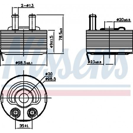 Refroidisseur d'huile. huile moteur Refroidisseur d'huile automatique-manuel NISSAN CABSTAR NP300 NAVARA NT400 CABSTAR PATHFINDER III 2.5D 01.05- NISSAN CABSTAR (F24M, F24W), Cadre support, 09.2006 - 12.2013 Nissens 90793