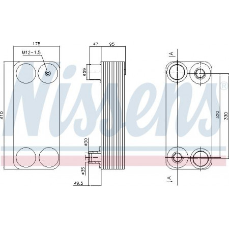 Termosifone. rallentatore Radiatore olio 175x144x410mm rallentatore SCANIA 3 3 BUS 4 DC11.01-DTC11.02 01.88- SCANIA 4 - serie (LA4X2), 05.1995 - 04.2008 Nissens 90767