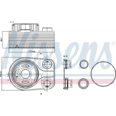 Olie koeler. motorolie Oliekoeler met easy fit elementen met afdichting MERCEDES A W176 B SPORTS TOURER W246 W242 CITAN MIXT RENAULT CLIO II (SB0/1/2_), Hatchback Van, 09.1998 - Nissens 90705