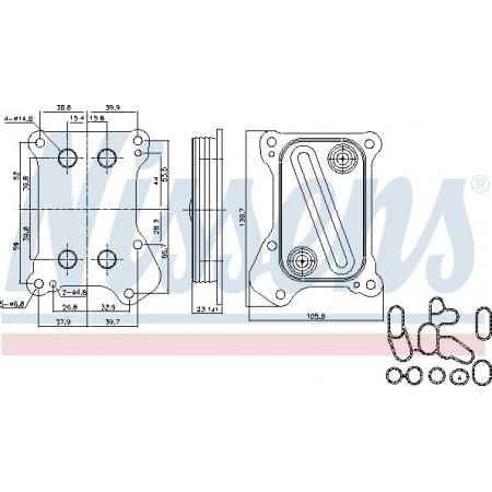 Refroidisseur d'huile. huile moteur Refroidisseur d'huile avec éléments faciles à monter avec joint FIAT 500 500 C 500L DOBLO DOBLO-MINIVAN FIORINO FIOR FIAT PUNTO EVO (199_), Fourgon à hayon, 03.2009 - 02.2012 Nissens 90700