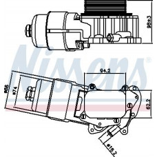 Ölkühler. Motoröl Ölkühler mit Ölfiltergehäuse VOLVO C30 S40 II S60 II S80 II V40 V50 V60 I ​​V70 III CITROEN CITROEN C3 PICASSO (SH_), Dubita, 02.2009 - Nissens 90703