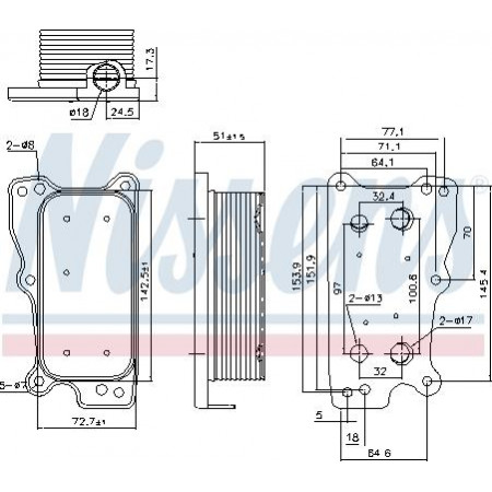 Enfriador de aceite. aceite de motor Enfriador de aceite MERCEDES C CL203 C T-MODEL S203 C T-MODEL S204 C W203 C W204 CLC CL203 CLK A209 CLK C MERCEDES-BENZ CLASE C (W204), Sedán, 01.2007 - 01.2015 Nissens 90783
