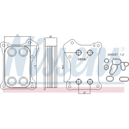 Ölkühler. Motoröl Ölkühler mit Ölfiltergehäuse ALFA ROMEO MITO CHEVROLET AVEO FIAT DOBLO DOBLO CARGO DOBLO OPEL ASTRA H (A04), Limousine, 02.2007 - 05.2014 Nissens 90739
